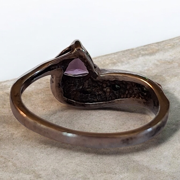 Vintage Sterling Silver 925 & 12k Signed Amethyst Black Hills Gold  Ring Size 6 - Picture 4 of 16